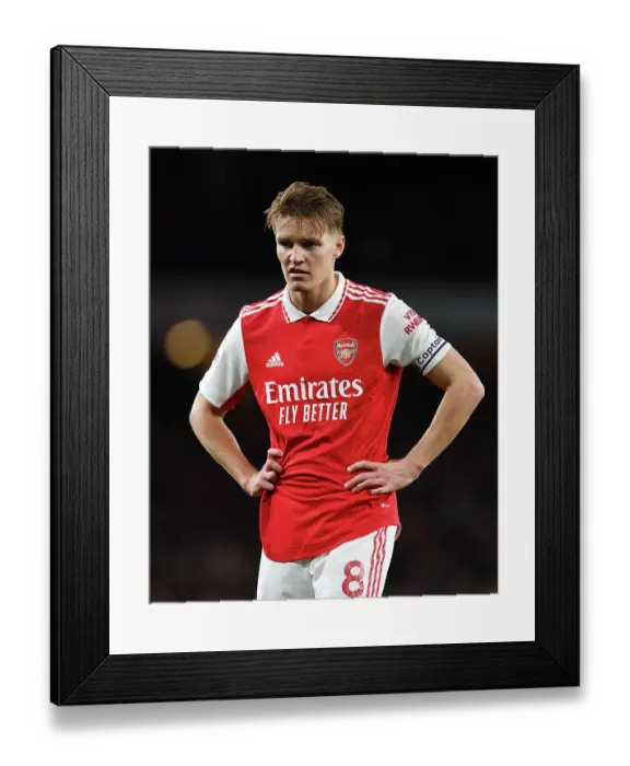 Framed Print : Arsenal vs. Chelsea: Martin Odegaard's Intense Stare-Down at Emirates Stadium (2022-23 Premier League)