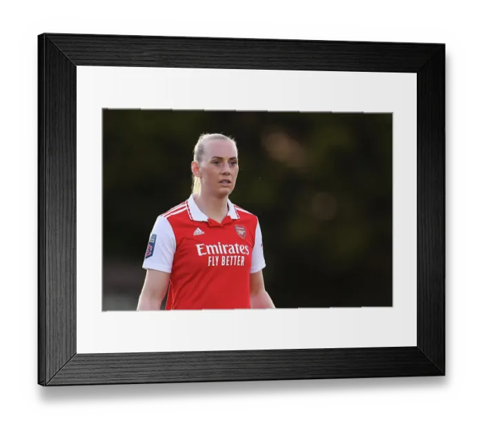 Framed Print : Determination Unleashed: Stina Blackstenius Unwavering Focus during Arsenal vs Leicester City (FA Women's Super League, 2022-23)