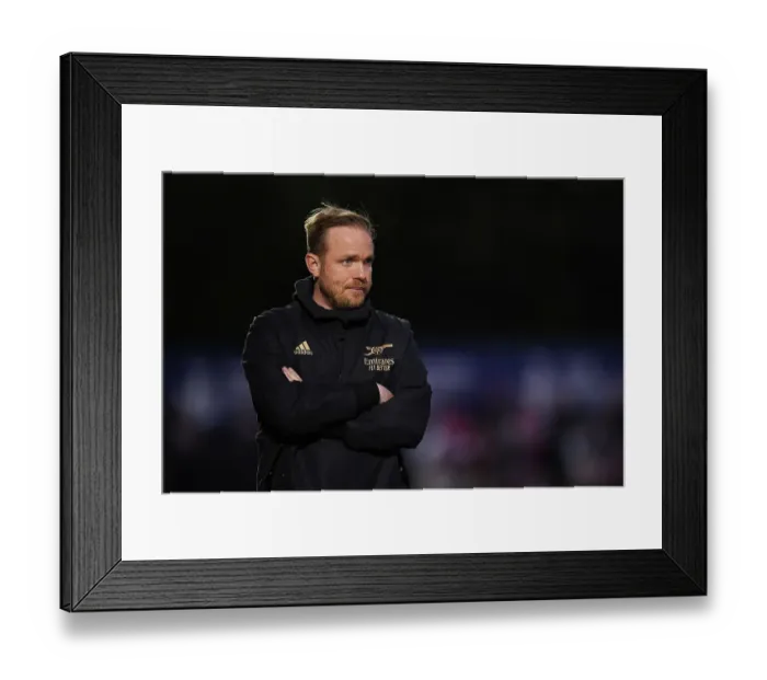 Framed Print : Jonas Eidevall Leads Arsenal Women Against Leicester City in FA Super League (2022-23)