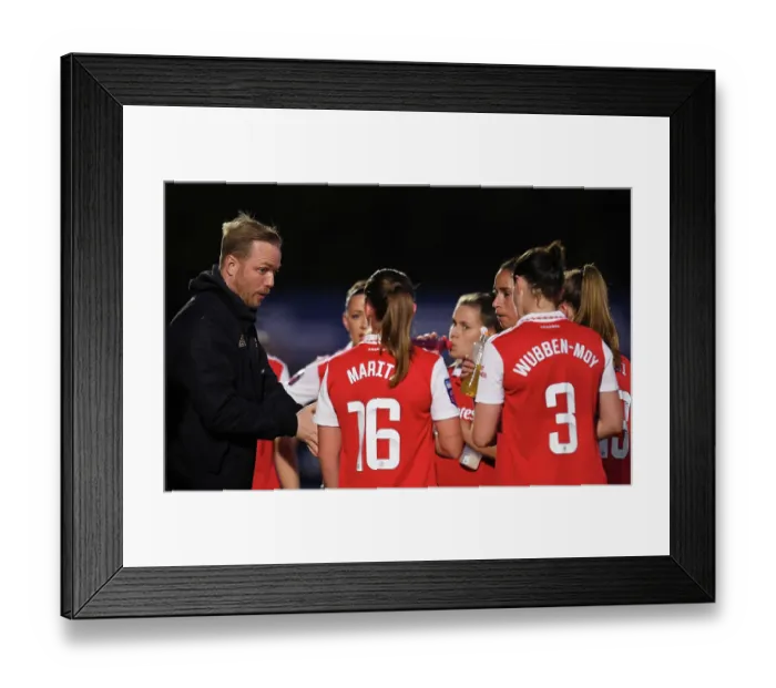 Framed Print : Arsenal's Jonas Eidevall Leads Team Against Leicester City in FA WSL Clash Framed Print : Arsenal's Jonas Eidevall Leads Team Against Leicester City in FA WSL Clash