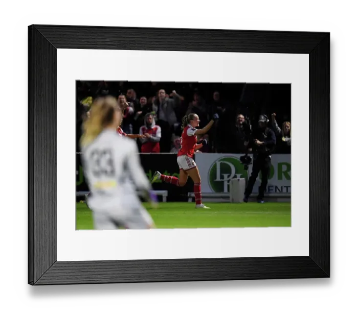 Framed Print : Arsenal Women's Victory: Frida Maanum Scores First Goal Against Leicester City in FA Women's Super League (2022-23)