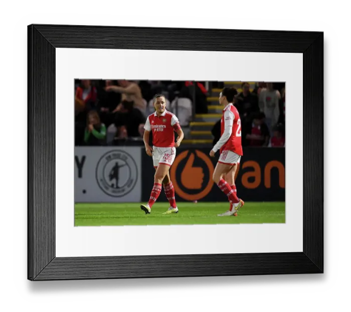 Framed Print : Arsenal Women Celebrate First Goal Against Leicester City in FA Women's Super League Framed Print : Arsenal Women Celebrate First Goal Against Leicester City in FA Women's Super League