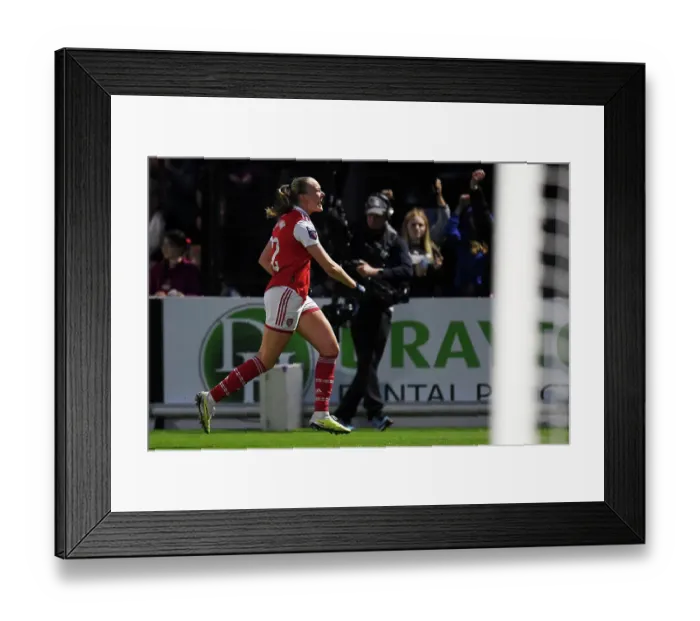 Framed Print : Frida Maanum Scores First Goal: Arsenal Women's Victory over Leicester City in 2022-23 FA Women's Super League