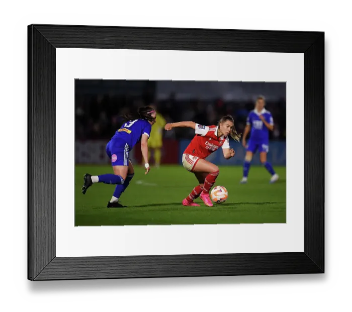 Framed Print : Intense Showdown: Arsenal Women vs Leicester City in FA Women's Super League Framed Print : Intense Showdown: Arsenal Women vs Leicester City in FA Women's Super League