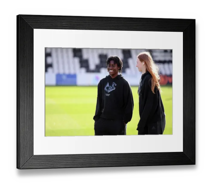 Framed Print : Arsenal Women's Pre-Match Inspection at Meadow Park Before Clash with Leicester City Framed Print : Arsenal Women's Pre-Match Inspection at Meadow Park Before Clash with Leicester City