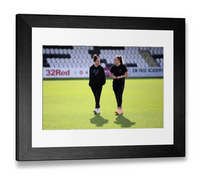 Framed Print : Arsenal Women: Jodie Taylor and Teyah Goldie Conduct Pre-Match Pitch Inspection at Meadow Park Framed Print : Arsenal Women: Jodie Taylor and Teyah Goldie Conduct Pre-Match Pitch Inspection at Meadow Park