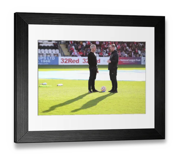 Framed Print : Arsenal vs Leicester City: Jonas Eidevall and Willie Kirk Pre-Match Discussion - FA Women's Super League (2022-23) Framed Print : Arsenal vs Leicester City: Jonas Eidevall and Willie Kirk Pre-Match Discussion - FA Women's Super League (2022-23)