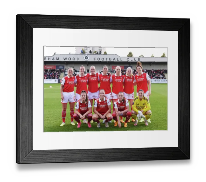 Framed Print : Arsenal Women vs Leicester City Women: Pre-Match Line-Up, FA Women's Super League 2022-23