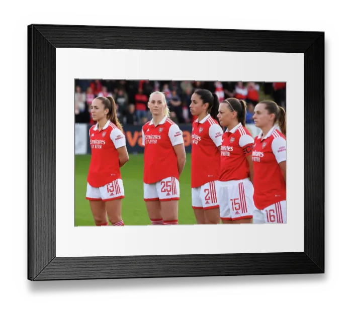 Framed Print : Arsenal Women vs Leicester City Women: Pre-Match Moment at Meadow Park