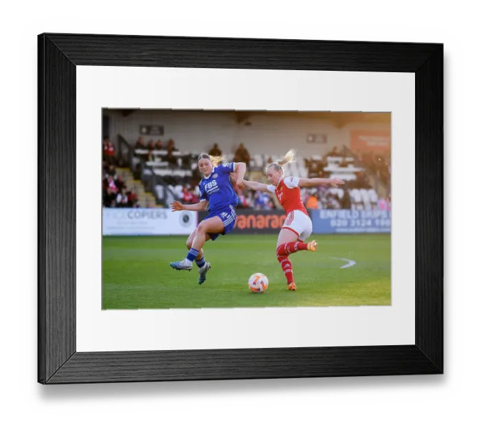 Framed Print : Arsenal vs Leicester City: A Fight for Supremacy in the FA Women's Super League - Battle for Possession Framed Print : Arsenal vs Leicester City: A Fight for Supremacy in the FA Women's Super League - Battle for Possession