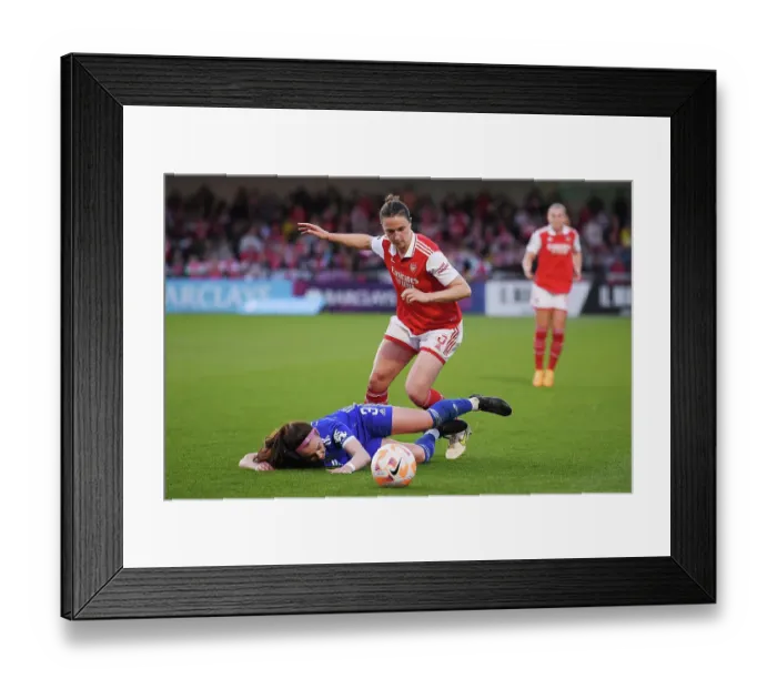 Framed Print : Arsenal vs Leicester City: A Battle for Possession in the FA Women's Super League