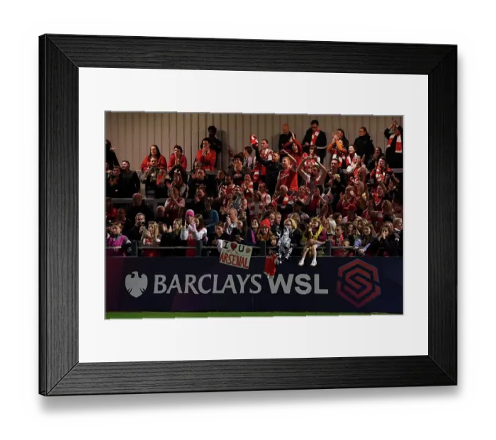 Framed Print : Arsenal Women's Fans Unite: Arsenal vs. Leicester City, FA Women's Super League 2022-23 Framed Print : Arsenal Women's Fans Unite: Arsenal vs. Leicester City, FA Women's Super League 2022-23
