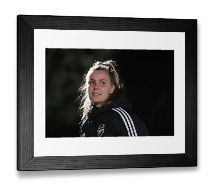 Framed Print : Arsenal's Victoria Pelova Post-Match Interview: FA Women's Super League Clash Against Leicester City (2022-23)