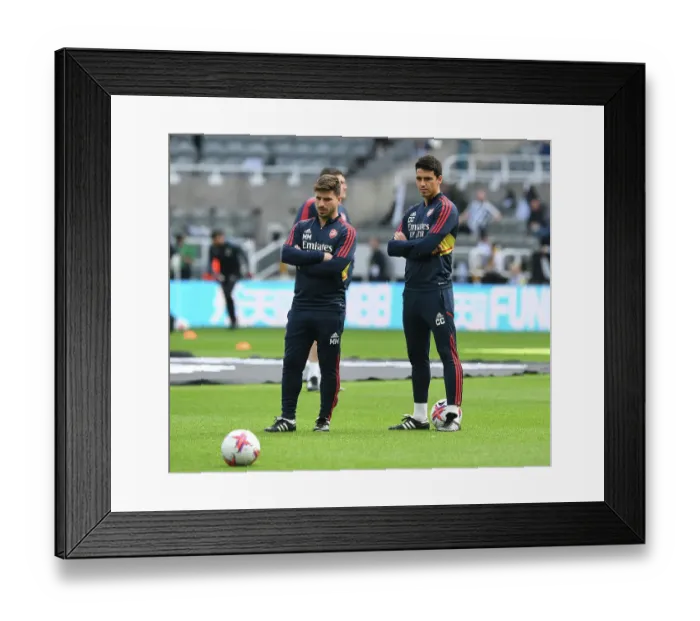 Framed Print : Arsenal Coaches Manuel Molina and Carlos Cuesta Before Newcastle United Clash in Premier League