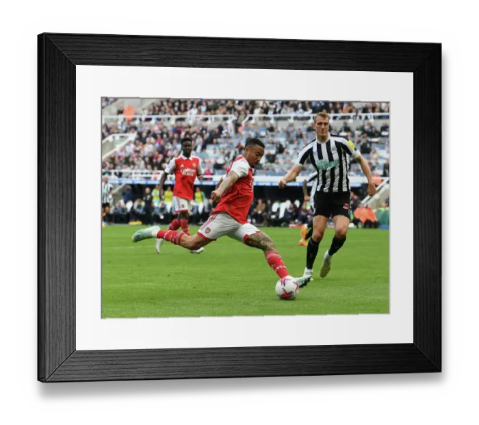 Framed Print : Gabriel Jesus Takes Aim: Intense Shooting Moment from Newcastle United vs. Arsenal FC, Premier League 2022-23 Framed Print : Gabriel Jesus Takes Aim: Intense Shooting Moment from Newcastle United vs. Arsenal FC, Premier League 2022-23