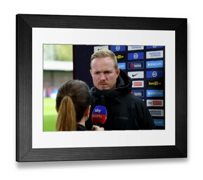 Framed Print : Arsenal Women's Coach Jonas Eidevall Previews Brighton & Hove Albion Match Framed Print : Arsenal Women's Coach Jonas Eidevall Previews Brighton & Hove Albion Match