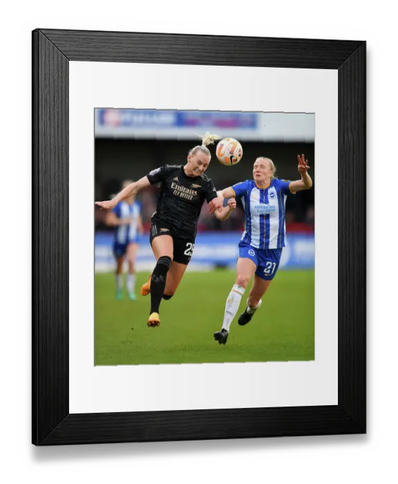 Framed Print : Arsenal's Stina Blackstenius Faces Pressure from Brighton's Zoe Morse in FA Women's Super League Clash Framed Print : Arsenal's Stina Blackstenius Faces Pressure from Brighton's Zoe Morse in FA Women's Super League Clash