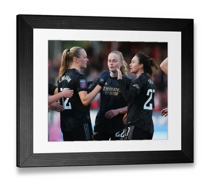 Framed Print : Arsenal Women Triumph Over Brighton & Hove Albion: Frida Maanum Scores Third Goal in FA Women's Super League Match Framed Print : Arsenal Women Triumph Over Brighton & Hove Albion: Frida Maanum Scores Third Goal in FA Women's Super League Match