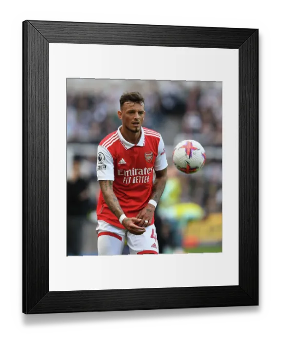 Framed Print : Arsenal's Ben White Stares Down Newcastle United in Premier League Clash (2022-23)
