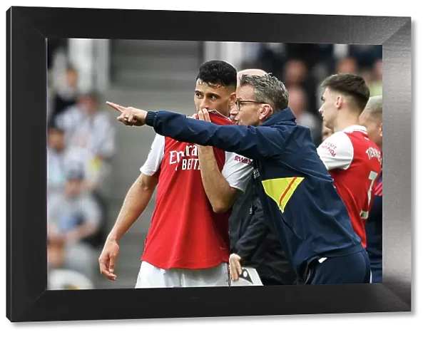 Arsenal's Martinelli and Coach Stuivenberg During Newcastle Clash in 2022-23 Premier League