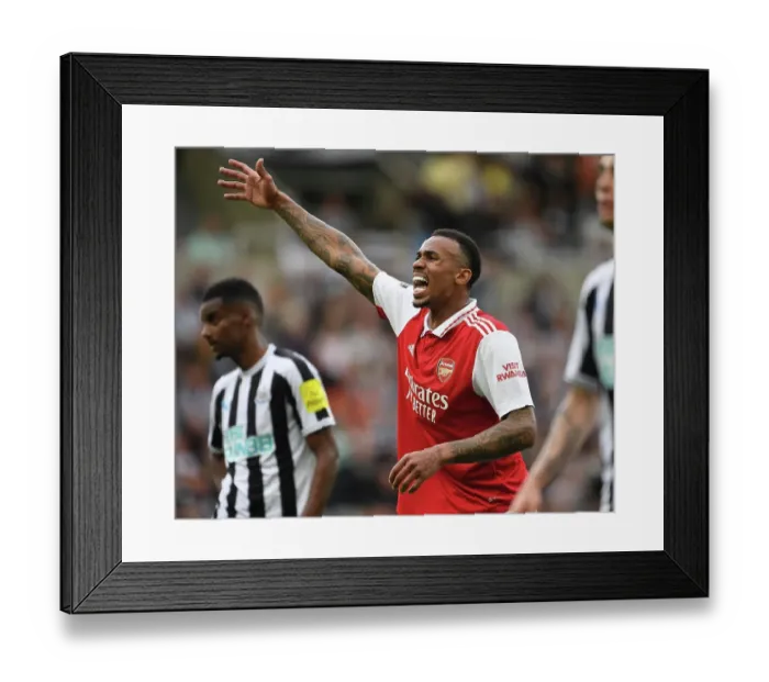 Framed Print : Gabriel in Action: Arsenal vs. Newcastle United, Premier League 2022-23