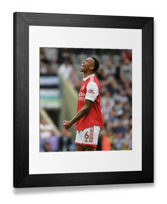 Framed Print : Gabriel's Victory: Arsenal Secure Premier League Win at Newcastle United