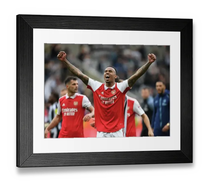 Framed Print : Gabriel's Triumph: Arsenal Secure Victory Over Newcastle United in Premier League Showdown