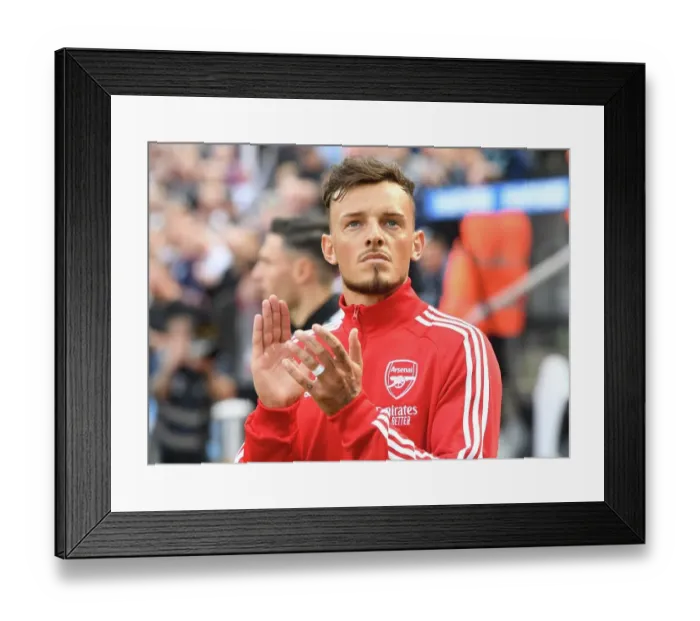 Framed Print : Arsenal's Ben White Faces Newcastle United in Premier League Showdown (2022-23)
