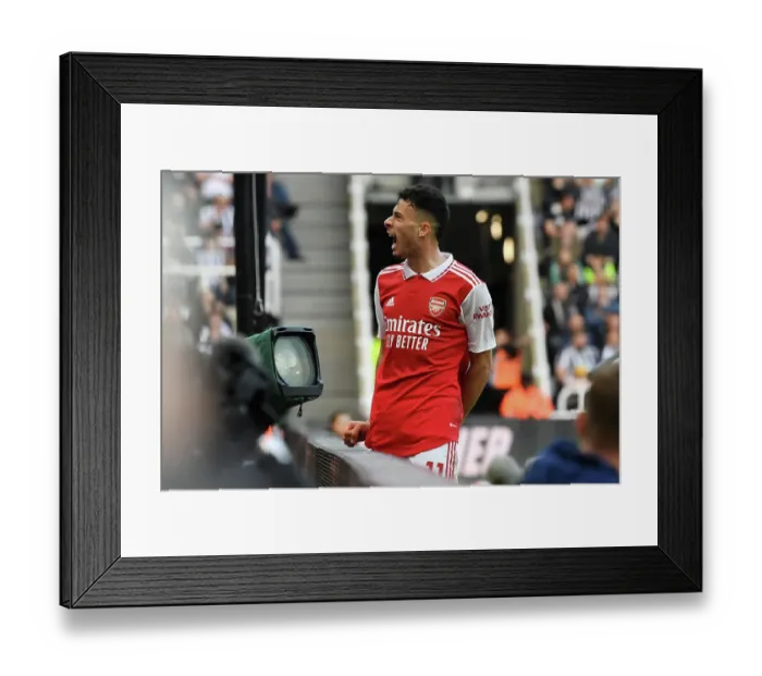 Framed Print : Martinelli's Own Goal Secures Dramatic Arsenal Victory over Newcastle United