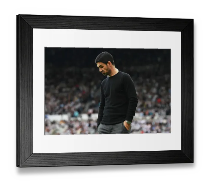 Framed Print : Mikel Arteta Reacts: Newcastle United vs Arsenal FC, Premier League 2022-23