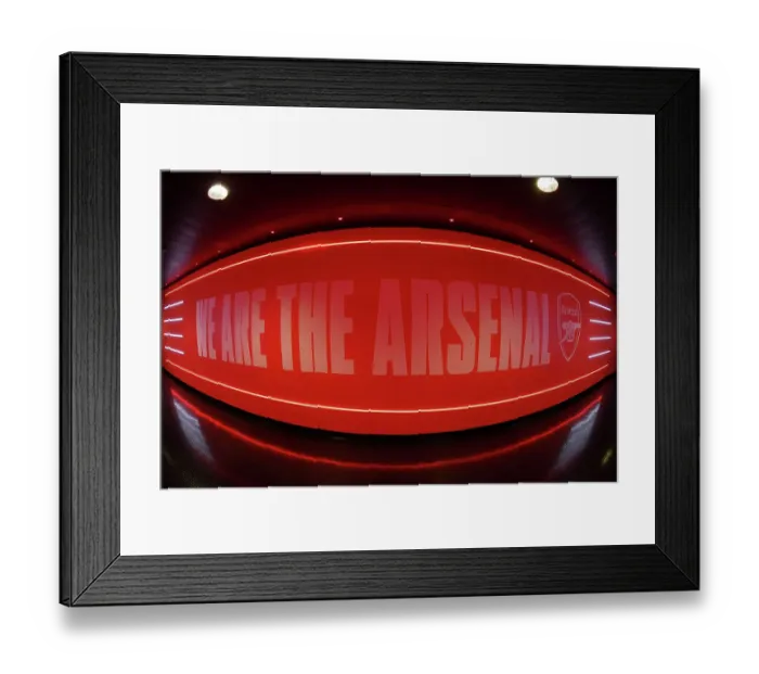 Framed Print : Arsenal's We Are The Arsenal Tunnel Slogan: Arsenal FC vs Chelsea FC, Premier League 2022-23, Emirates Stadium