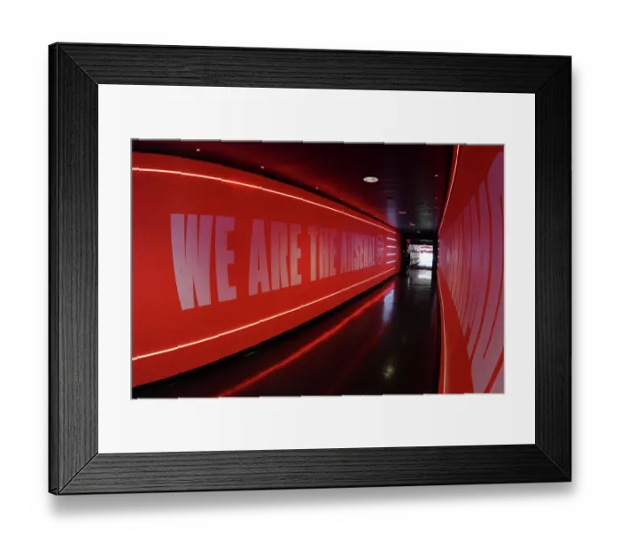Framed Print : Arsenal's We Are The Arsenal Slogan: Arsenal FC vs Chelsea FC, Premier League 2022-23, Emirates Stadium