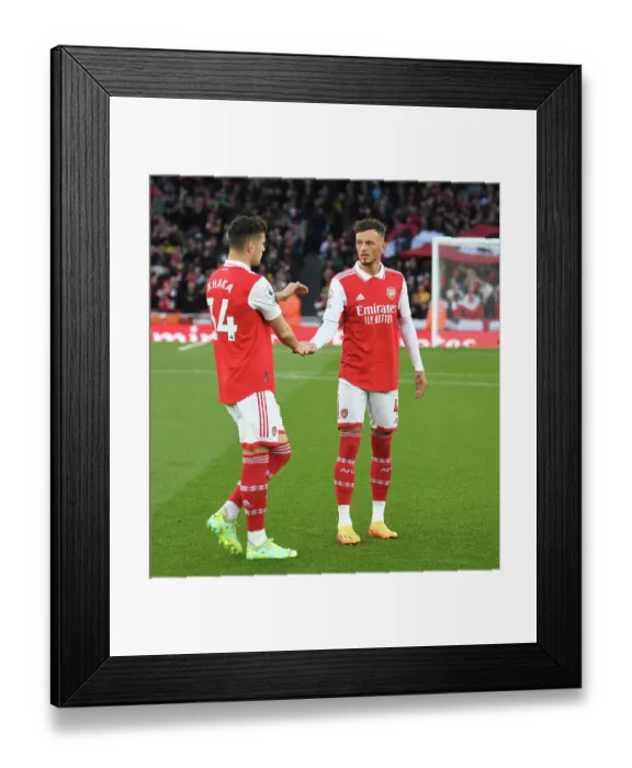 Framed Print : Arsenal's Xhaka and White Prepare for Battle Against Chelsea in Premier League Showdown Framed Print : Arsenal's Xhaka and White Prepare for Battle Against Chelsea in Premier League Showdown