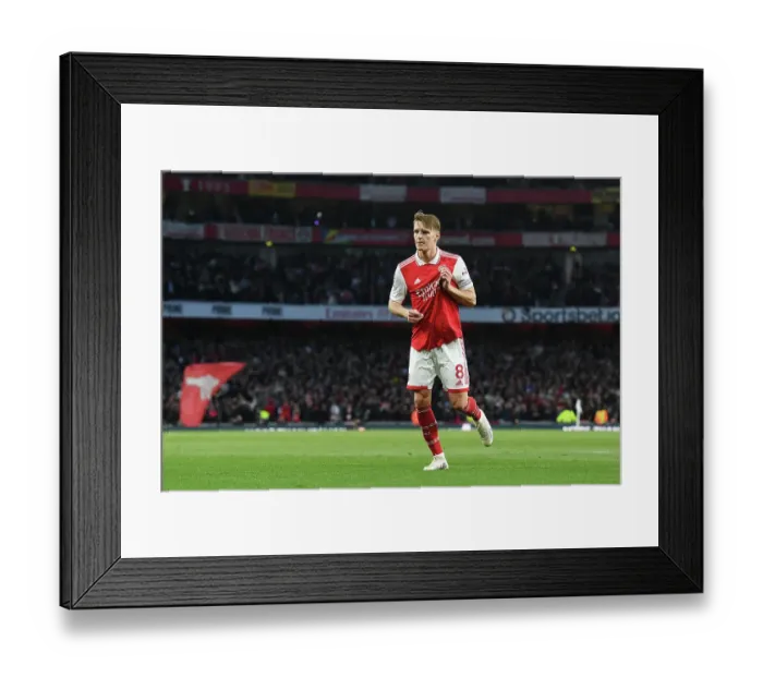 Framed Print : Martin Odegaard Scores First Arsenal Goal: Arsenal 1-0 Chelsea (Premier League 2022-23)