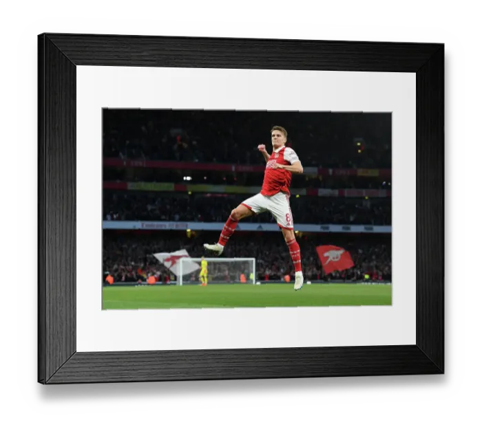 Framed Print : Martin Odegaard Scores First Goal: Arsenal vs. Chelsea, Premier League 2022-23