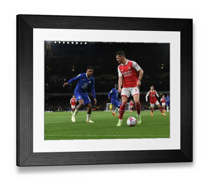 Framed Print : Intense Clash: Xhaka vs. Chelsea - Arsenal's Premier League Battle (2022-23) Framed Print : Intense Clash: Xhaka vs. Chelsea - Arsenal's Premier League Battle (2022-23)