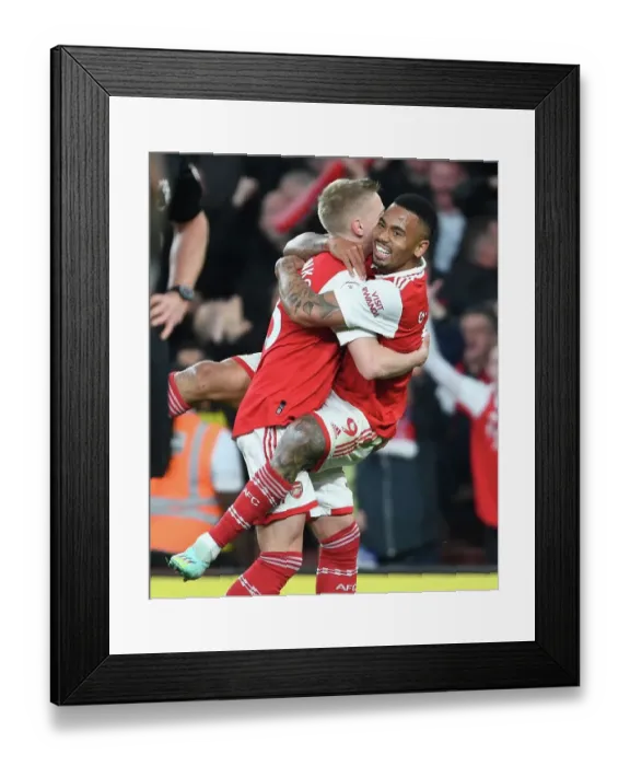 Framed Print : Arsenal's Triumph: Gabriel Jesus Scores the Third Goal Against Chelsea in the 2022-23 Premier League
