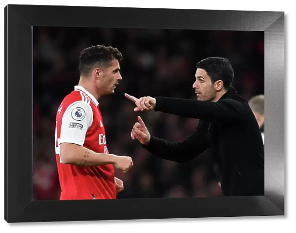 Arsenal's Mikel Arteta Directs Granit Xhaka Against Chelsea in Premier League Showdown (2022-23)