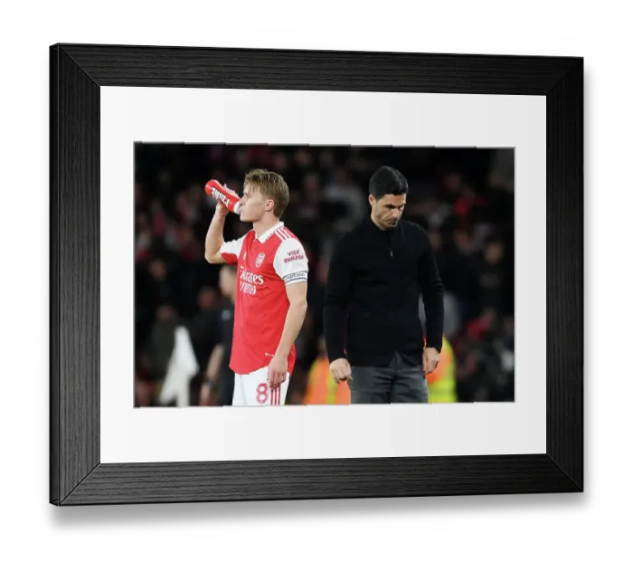Framed Print : Arsenal's Martin Odegaard Amidst the Intensity: Arsenal FC vs Chelsea FC, Premier League 2022-23