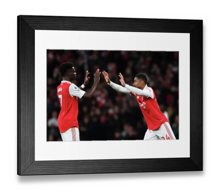 Framed Print : Arsenal vs. Chelsea: Nelson Replaces Saka in Premier League Clash at Emirates Stadium (2022-23)