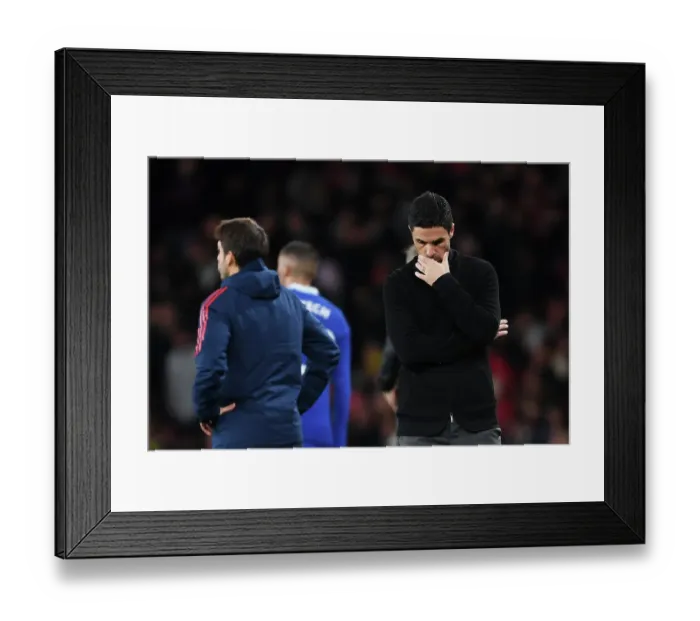 Framed Print : Mikel Arteta's Unyielding Determination: Arsenal vs. Chelsea (Premier League 2022-23) - A Battle at Emirates Stadium