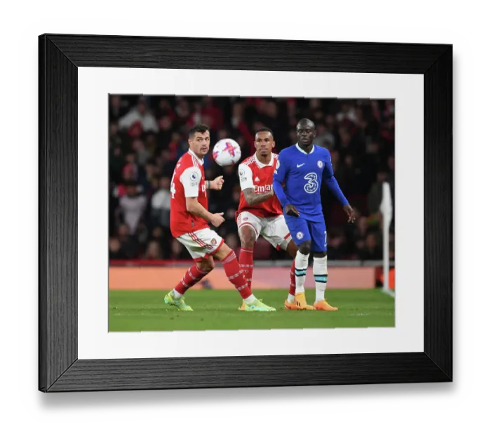 Framed Print : Intense Clash: Granit Xhaka vs. Chelsea in the Premier League Battle (2022-23) Framed Print : Intense Clash: Granit Xhaka vs. Chelsea in the Premier League Battle (2022-23)