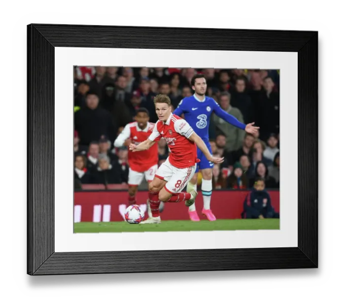 Framed Print : Arsenal vs. Chelsea: Martin Odegaard Faces Off in the 2022-23 Premier League Showdown Framed Print : Arsenal vs. Chelsea: Martin Odegaard Faces Off in the 2022-23 Premier League Showdown