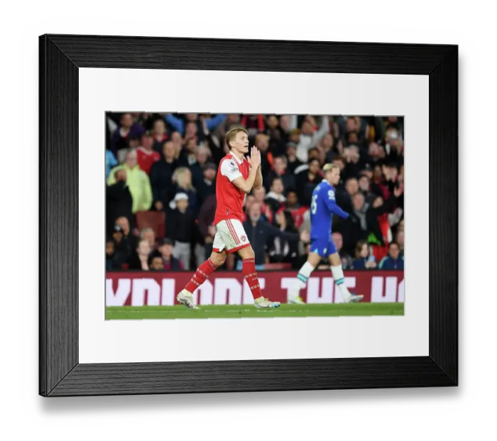 Framed Print : Arsenal vs. Chelsea: Martin Odegaard's Reaction - Premier League 2022-23 Framed Print : Arsenal vs. Chelsea: Martin Odegaard's Reaction - Premier League 2022-23