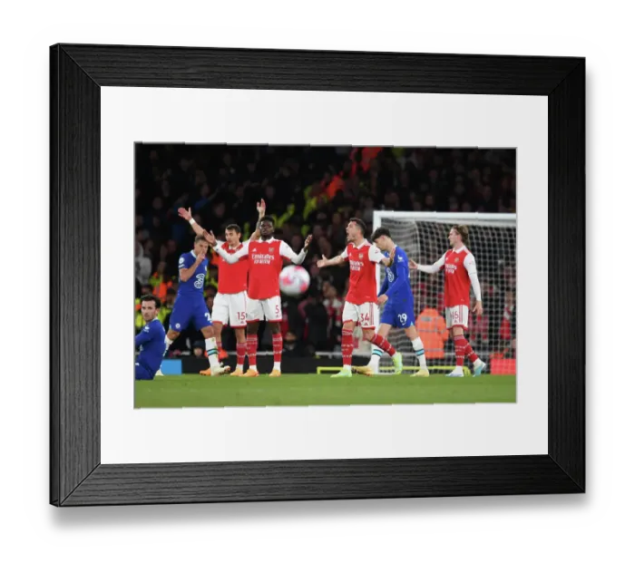 Framed Print : Intense Rivalry: Xhaka vs. Chelsea Clash in the Premier League (2022-23)