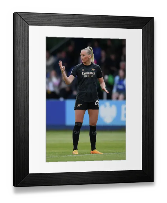 Framed Print : Arsenal's Stina Blackstenius: Reaction During Everton vs Arsenal FA Women's Super League Match, 2023