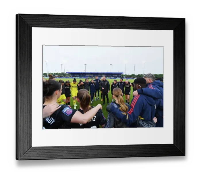 Framed Print : Arsenal's Jonas Eidevall Celebrates Victory Over Everton in FA Women's Super League