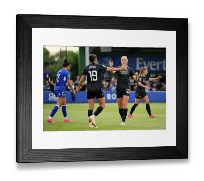 Framed Print : Arsenal Women Triumph Over Everton FC in FA Women's Super League: Caitlin Foord Scores Third Goal
