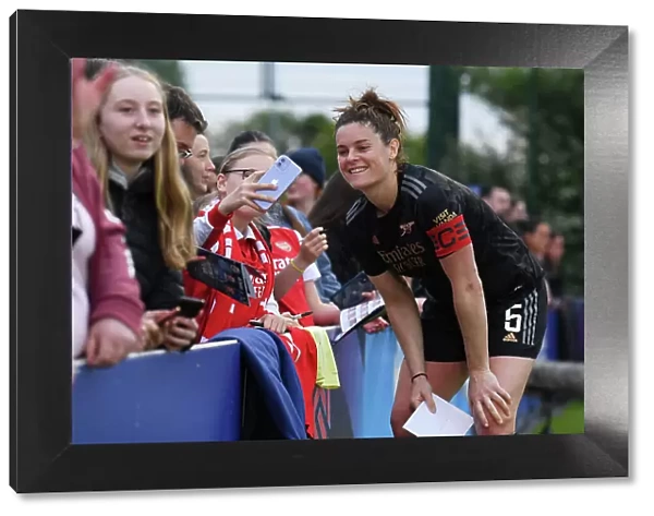 Arsenal's Jennifer Beattie Greets Fan after Everton Clash in FA Women's Super League (2022-23)