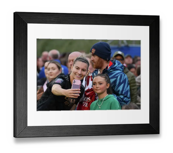 Framed Print : Arsenal Women Triumph at Everton: Steph Catley's Post-Match Moment